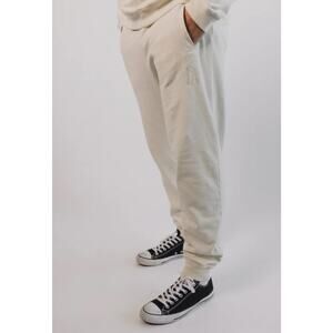 Fore All 100 % Jogger Pocket Sweat Pant Made in USA Cream Size Large NEW